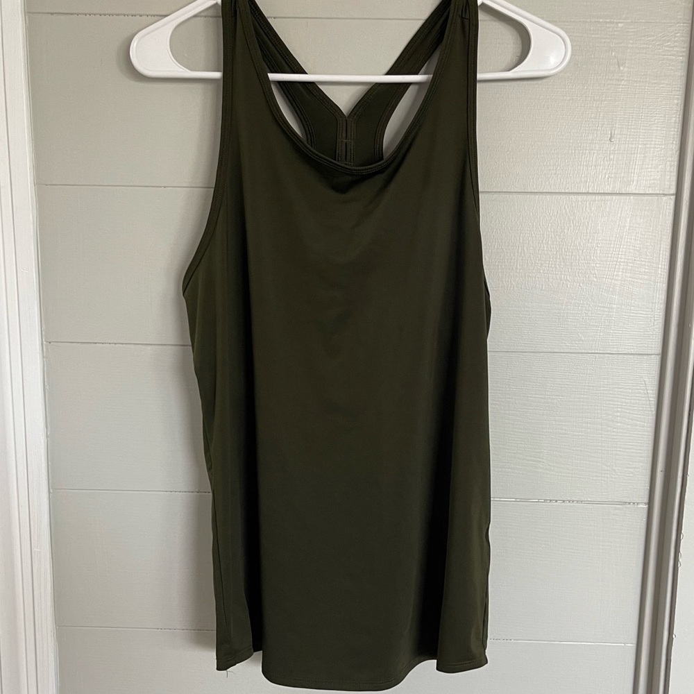 Fabletics Olive Green Racerback Tank Top